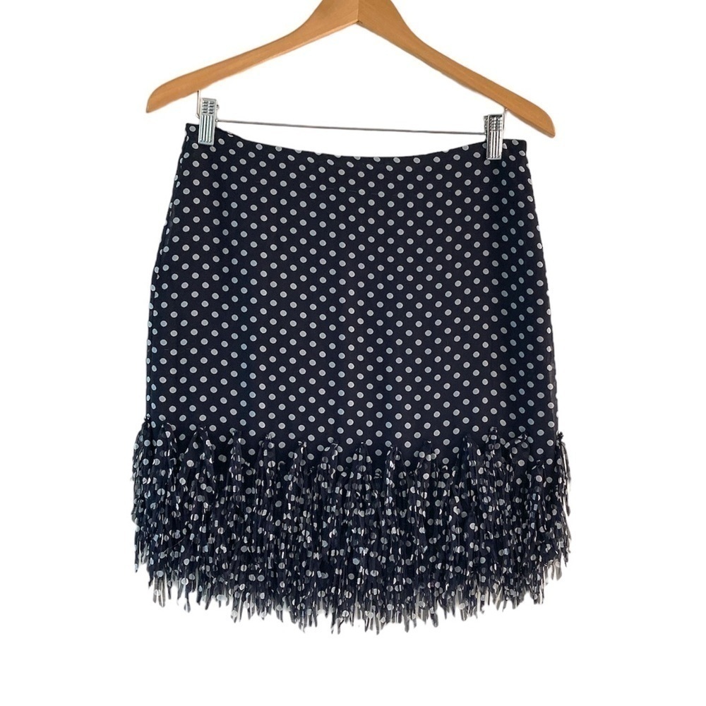Ann Taylor 6 skirt polka dot blue white NWT